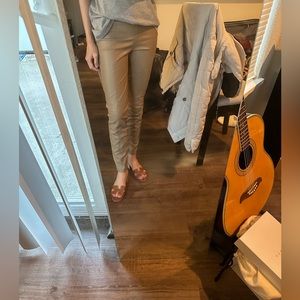 Zara Faux Leather Pant in Tan/Camel/Dark Beige color.